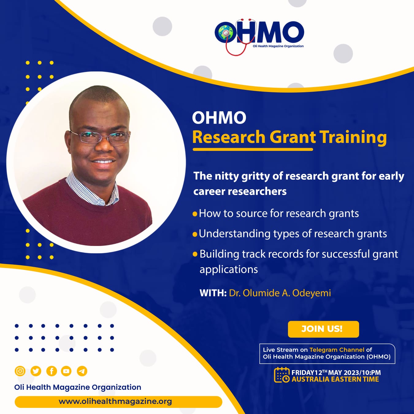 Research Grant Training at Oli Health Magazine Organization (OHMO)